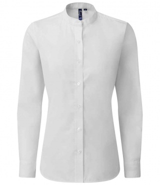 Premier PR358 Ladies Banded Collar Grandad Shirt